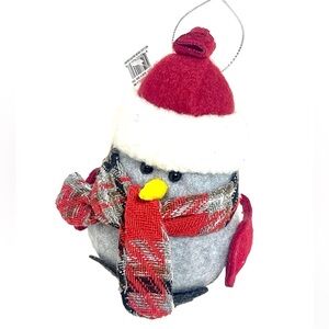 Ganz Beanie Bird Ornament - Plaid Scarf and Round Hat